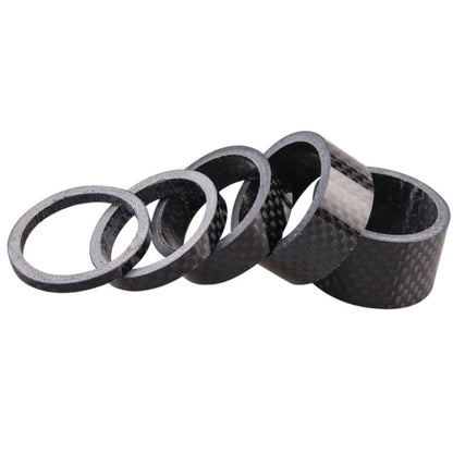 Bicycle Carbon Fiber Gasket Fork Bowl Set Handlebar Pad 3/5/10/15/20mm, 5pcs /Set