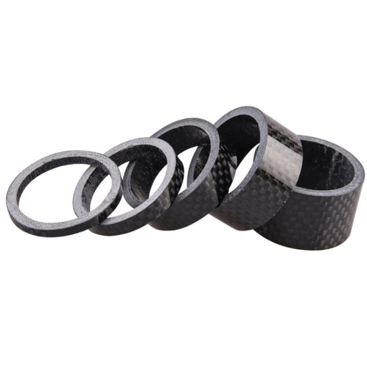 Bicycle Carbon Fiber Gasket Fork Bowl Set Handlebar Pad 3/5/10/15/20mm, 5pcs /Set