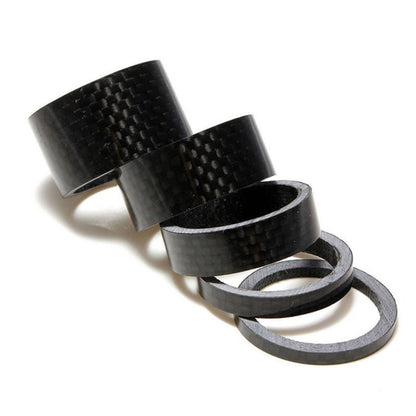 Bicycle Carbon Fiber Gasket Fork Bowl Set Handlebar Pad 3/5/10/15/20mm, 5pcs /Set