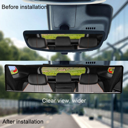 Car Rearview Mirror Snap-on HD Anti-fog Anti-dazzle Wide Angle Curved Mirror, 28.5x7cm