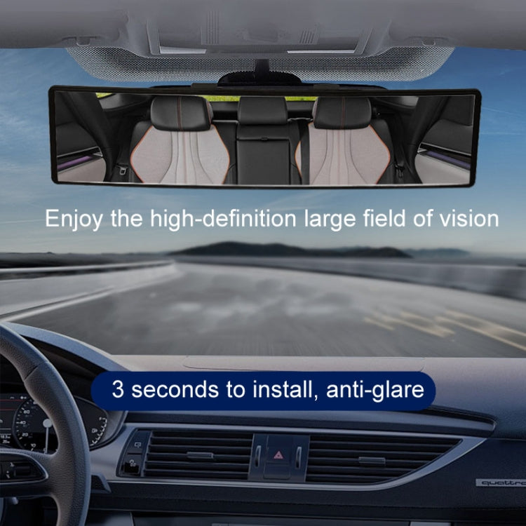 Car Rearview Mirror Snap-on HD Anti-fog Anti-dazzle Wide Angle Curved Mirror, 28.5x7cm