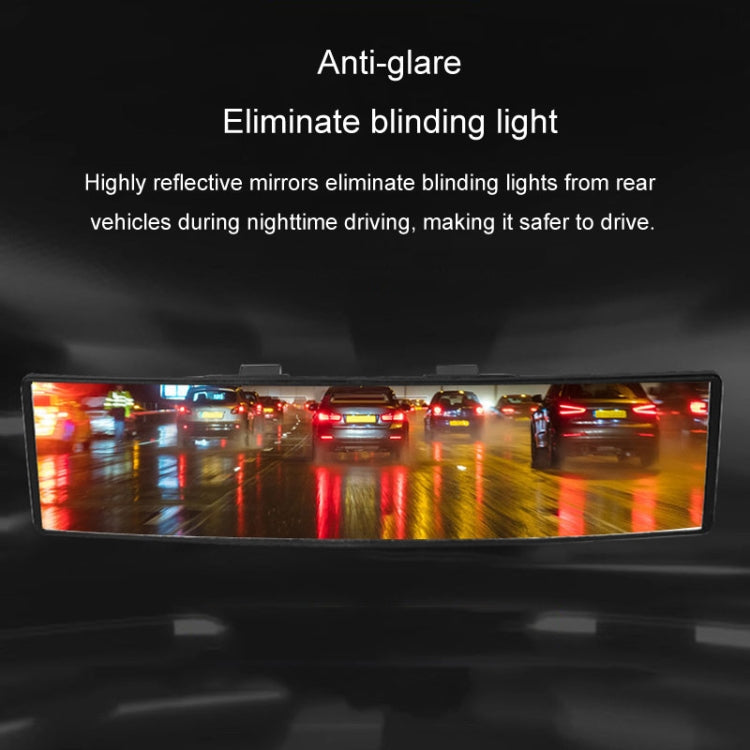 Car Rearview Mirror Snap-on HD Anti-fog Anti-dazzle Wide Angle Curved Mirror, 28.5x7cm