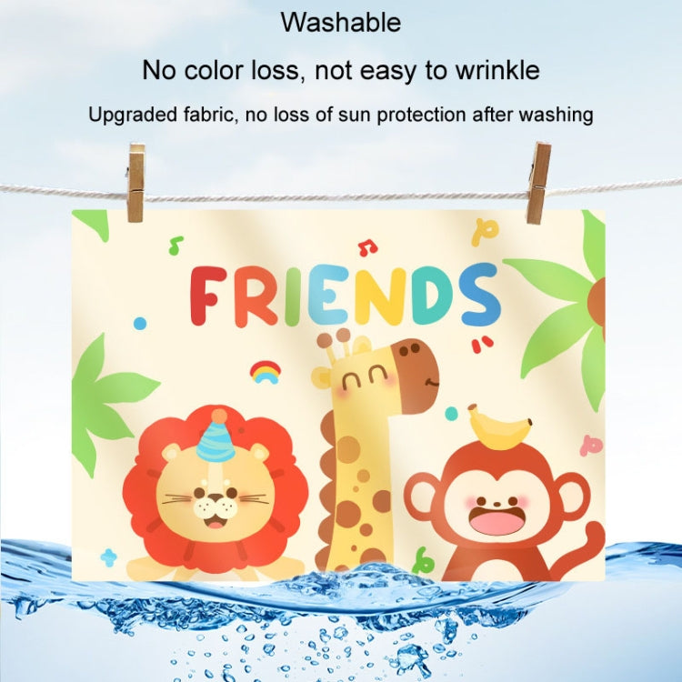Suction Cup Car Sunshade Children Rear Side Window Insulation Sunscreen Cartoon Car Curtain, Lion Monkey, Elephant Bear, Hat Bear, Swing