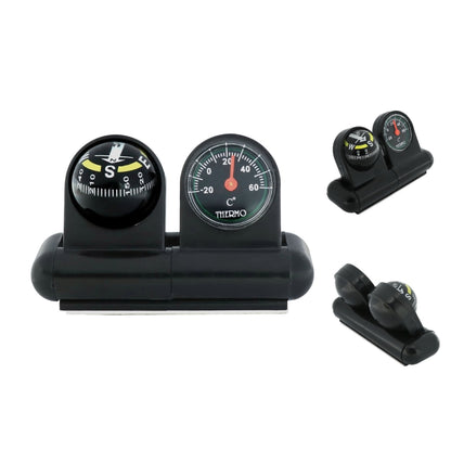 2 In 1 Car Guide Ball Thermometer Adjustable Angle Compass, LC285