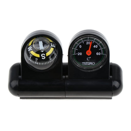 2 In 1 Car Guide Ball Thermometer Adjustable Angle Compass, LC285