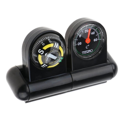 2 In 1 Car Guide Ball Thermometer Adjustable Angle Compass, LC285