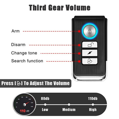 Electric Motorcycle / Bike Anti-theft Alarm Home Wiring Free Vibration Alarm, SF32R+03C