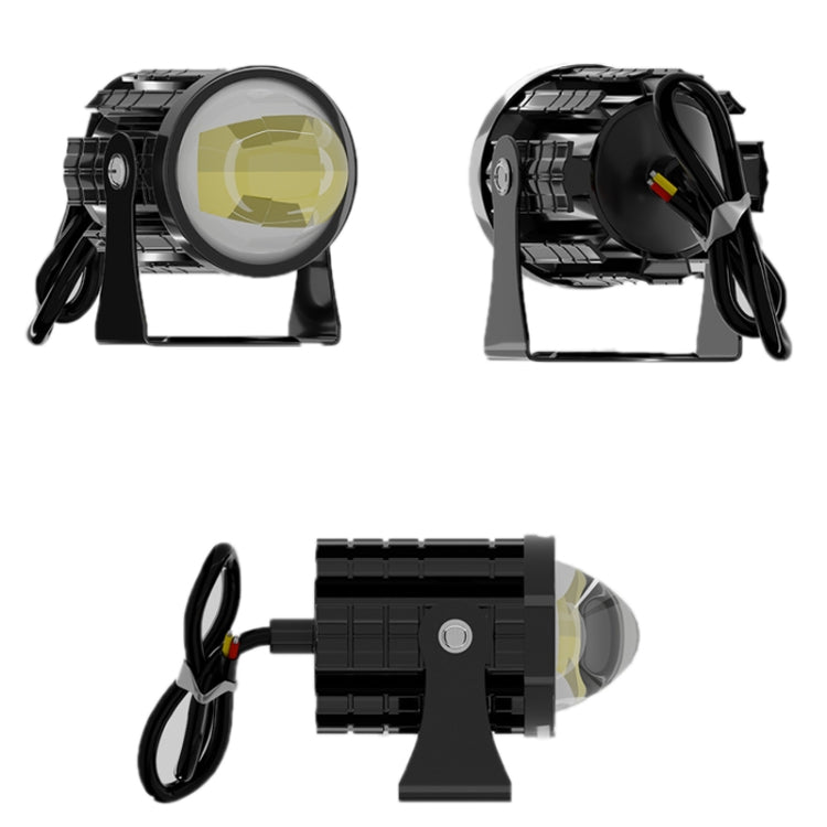1pair 12V-85V Motorcycle Headlights Dual-color Automotive LED Working Headlights, Yellow + White Light Without Flashing, Yellow + White Light With Flashing