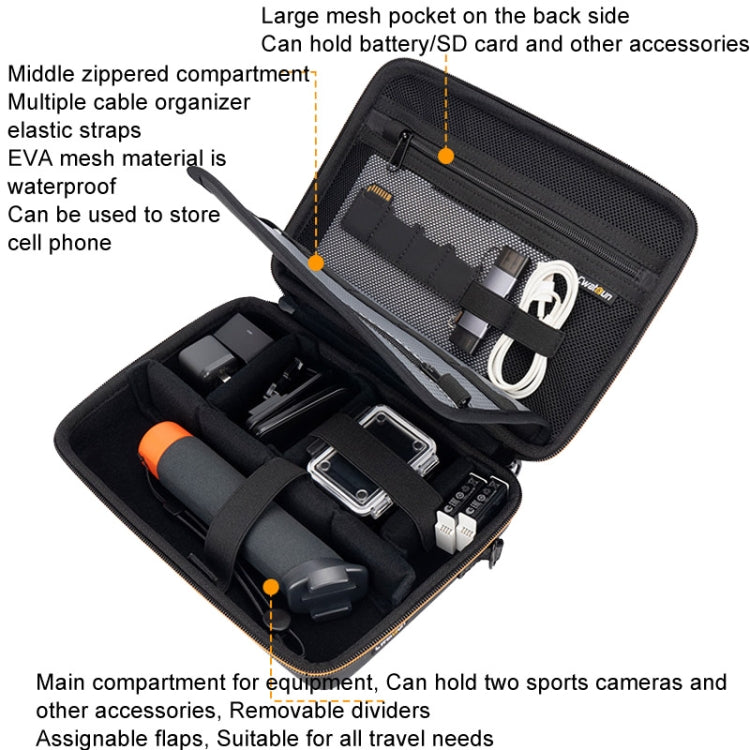 Cwatcun H91 Medium Sports Camera Case Portable Waterproof EVA Digital Camera Storage Bag, H91
