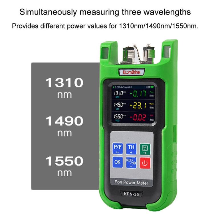 Komshine KPN-35 High Precision PON Optical Power Meter 1310/1490/1550nm Fiber Tester, SC/UPC Interface, SC/APC Interface