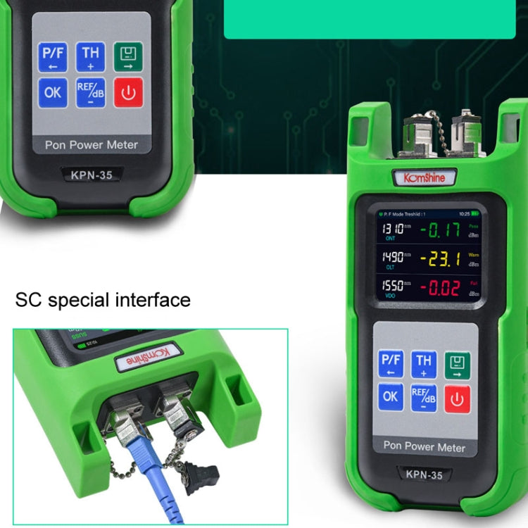 Komshine KPN-35 High Precision PON Optical Power Meter 1310/1490/1550nm Fiber Tester, SC/UPC Interface, SC/APC Interface