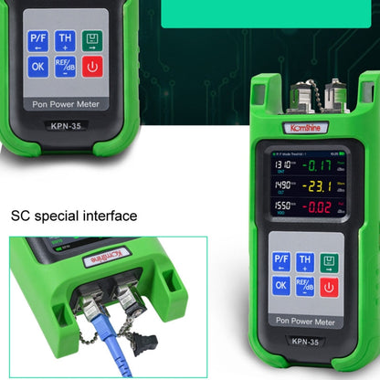 Komshine KPN-35 High Precision PON Optical Power Meter 1310/1490/1550nm Fiber Tester, SC/UPC Interface, SC/APC Interface