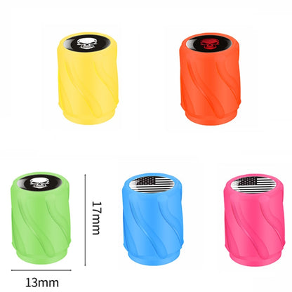 4pcs /Set Luminous Car Motorcycle Tire Modified Valve Cap, Orange Red White Skull, Orange Red Black Flag, Orange Red Red Skull, Orange Red Sports Car, Pink White Skull, Pink Black Flag, Pink Red Skull, Pink Sports Car, Yellow White Skull