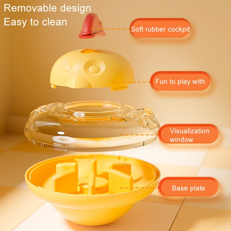 Cartoon Chick Shape Rubber Flying Saucer Funnel Ball Cat Dog Toys