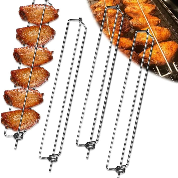 304 Stainless Steel Outdoor Barbecue Chicken Wing Fork Grill BBQ Grill Tools, 1pcs
