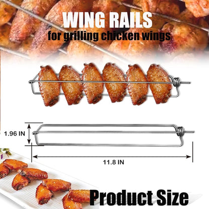 304 Stainless Steel Outdoor Barbecue Chicken Wing Fork Grill BBQ Grill Tools, 1pcs