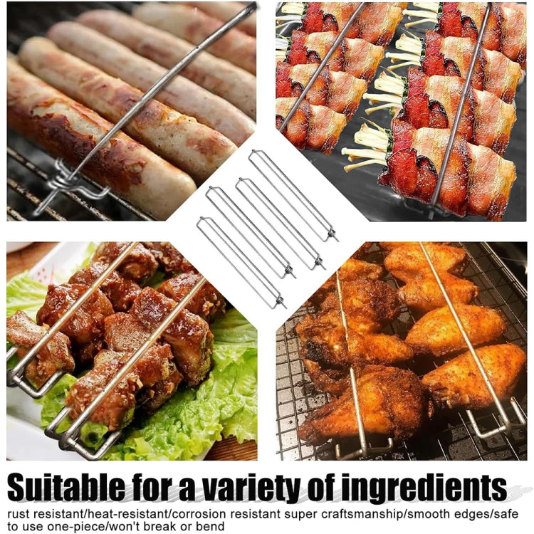 304 Stainless Steel Outdoor Barbecue Chicken Wing Fork Grill BBQ Grill Tools, 1pcs