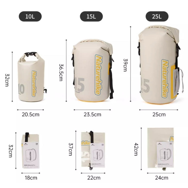 Naturehike Rafting Waterproof Bag Dry Wet Separate Shoulder Bag Outdoor Swimming Pack, 10L White, 15L White, 25L White, 10L Yellow, 15L Yellow, 25L Yellow, 10L Green, 25L Green