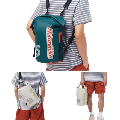 Naturehike Rafting Waterproof Bag Dry Wet Separate Shoulder Bag Outdoor Swimming Pack, 10L White, 15L White, 25L White, 10L Yellow, 15L Yellow, 25L Yellow, 10L Green, 25L Green
