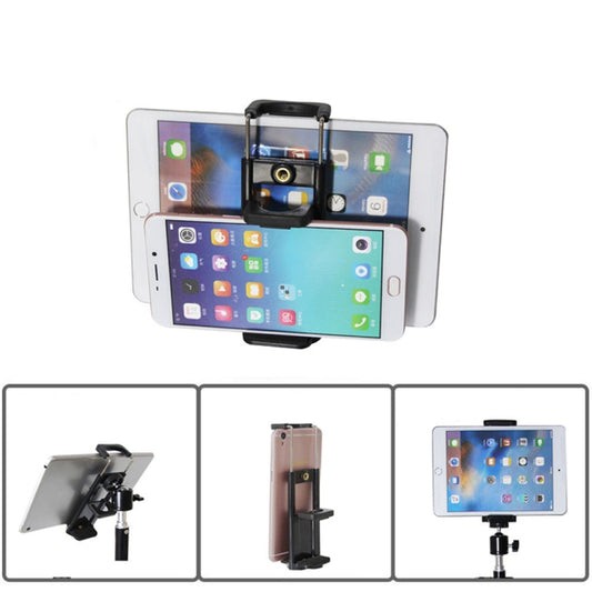 Universal 2 in 1 Tablet Phone Holder Clip Tripod Adapter Mount, 2 in 1