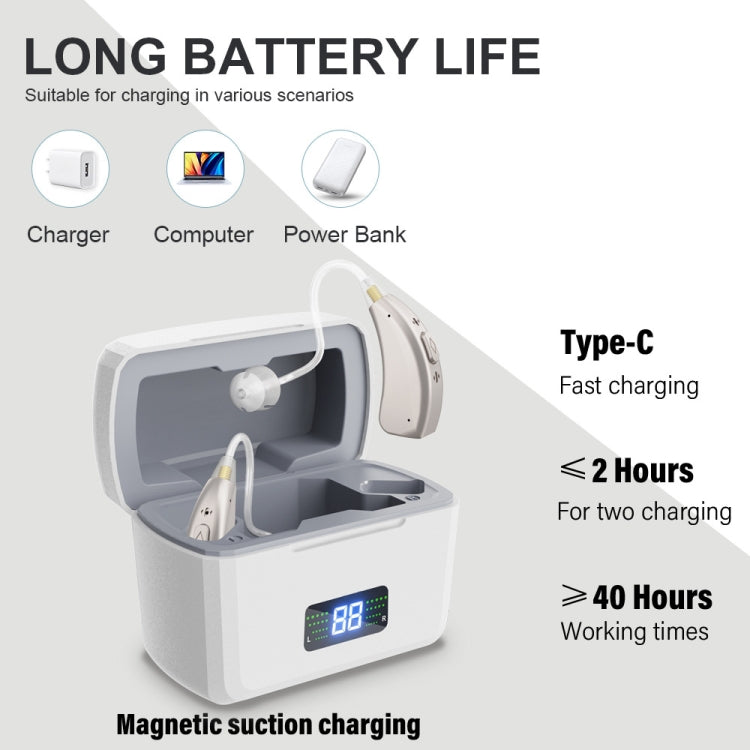 Z-126  Rechargeable Digital Display Hearing Aid Ear-hanging Sound Amplifier, Z-126