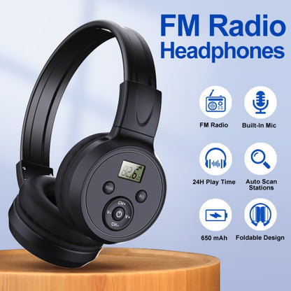 F4 Digital Display Automatic Scanning Foldable FM Radio Headphone, Charging Version, Battery Version