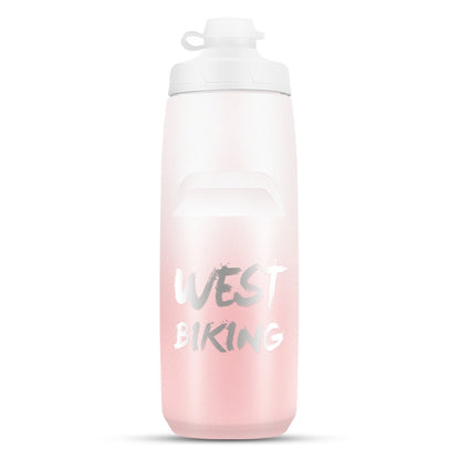WEST BIKING 750ML Bicycle Water Bottle Portable Outdoor Cycling Water Cup, White Pink Gradient, Black Gray Gradient, Blue Gradient, Dark Green Gradient, Green Pink Gradient, Yellow Green Gradient, Black Green Gradient, Black Red Gradient