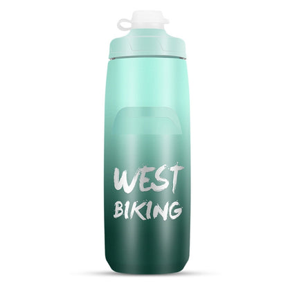 WEST BIKING 750ML Bicycle Water Bottle Portable Outdoor Cycling Water Cup, White Pink Gradient, Black Gray Gradient, Blue Gradient, Dark Green Gradient, Green Pink Gradient, Yellow Green Gradient, Black Green Gradient, Black Red Gradient
