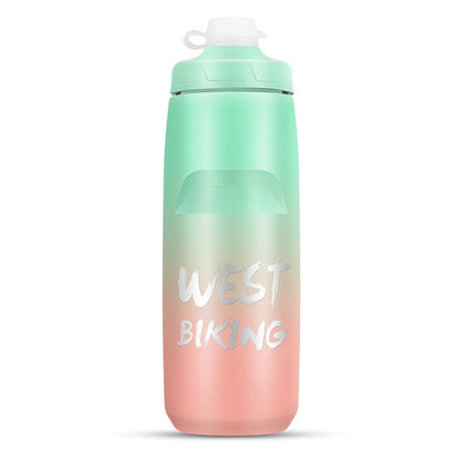 WEST BIKING 750ML Bicycle Water Bottle Portable Outdoor Cycling Water Cup, White Pink Gradient, Black Gray Gradient, Blue Gradient, Dark Green Gradient, Green Pink Gradient, Yellow Green Gradient, Black Green Gradient, Black Red Gradient