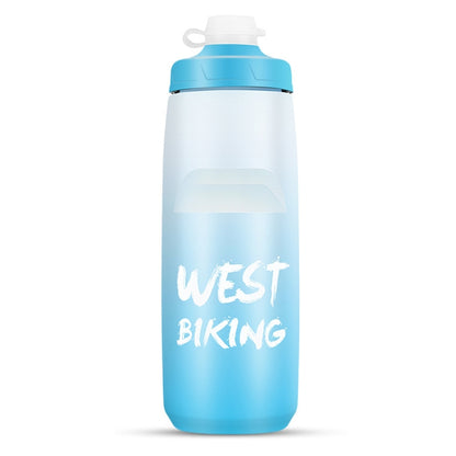 WEST BIKING 750ML Bicycle Water Bottle Portable Outdoor Cycling Water Cup, White Pink Gradient, Black Gray Gradient, Blue Gradient, Dark Green Gradient, Green Pink Gradient, Yellow Green Gradient, Black Green Gradient, Black Red Gradient