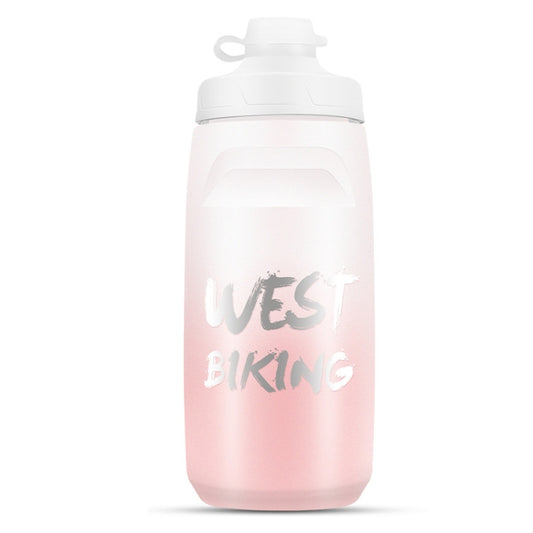 WEST BIKING 620ML Bicycle Water Bottle Portable Outdoor Cycling Water Cup, White Pink Gradient, Black Gray Gradient, Blue Gradient, Dark Green Gradient, Green Pink Gradient, Yellow Green Gradient, Black Green Gradient, Black Red Gradient