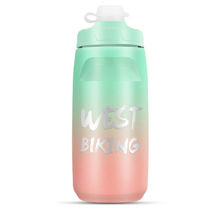 WEST BIKING 620ML Bicycle Water Bottle Portable Outdoor Cycling Water Cup, White Pink Gradient, Black Gray Gradient, Blue Gradient, Dark Green Gradient, Green Pink Gradient, Yellow Green Gradient, Black Green Gradient, Black Red Gradient