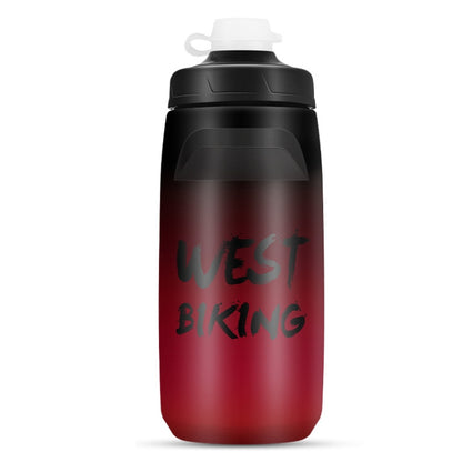 WEST BIKING 620ML Bicycle Water Bottle Portable Outdoor Cycling Water Cup, White Pink Gradient, Black Gray Gradient, Blue Gradient, Dark Green Gradient, Green Pink Gradient, Yellow Green Gradient, Black Green Gradient, Black Red Gradient