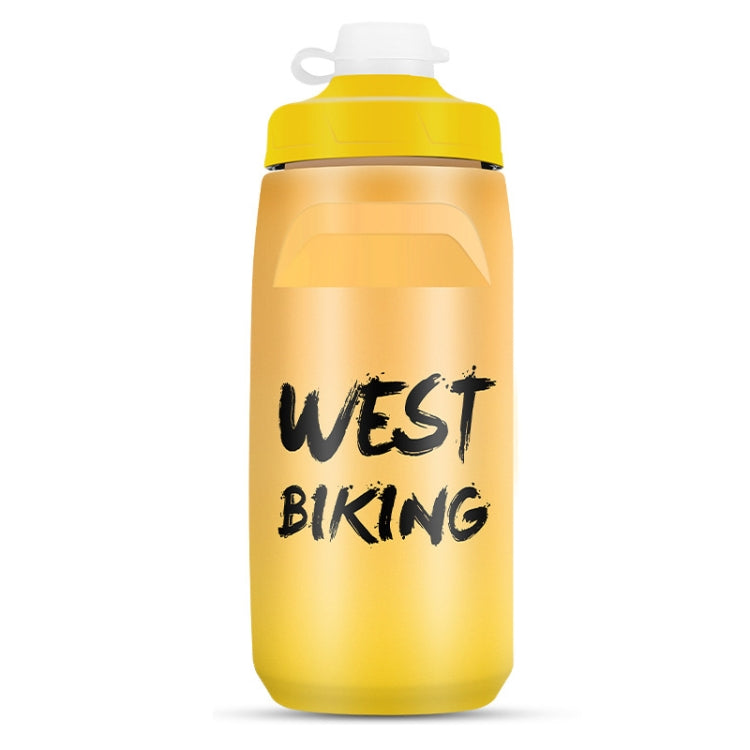 WEST BIKING 620ML Bicycle Water Bottle Portable Outdoor Cycling Water Cup, White Pink Gradient, Black Gray Gradient, Blue Gradient, Dark Green Gradient, Green Pink Gradient, Yellow Green Gradient, Black Green Gradient, Black Red Gradient