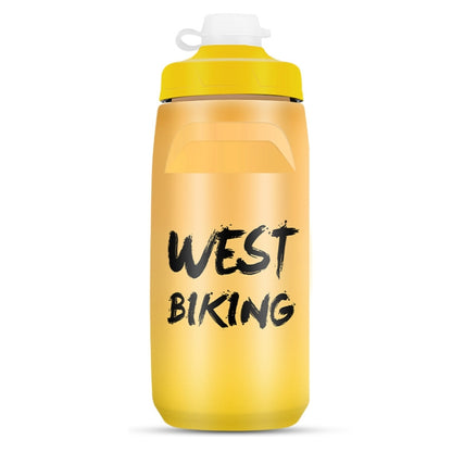 WEST BIKING 620ML Bicycle Water Bottle Portable Outdoor Cycling Water Cup, White Pink Gradient, Black Gray Gradient, Blue Gradient, Dark Green Gradient, Green Pink Gradient, Yellow Green Gradient, Black Green Gradient, Black Red Gradient