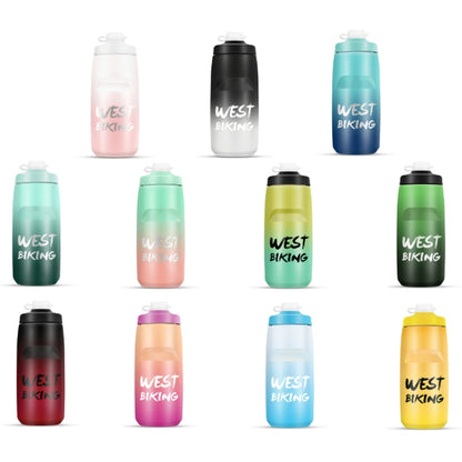 WEST BIKING 620ML Bicycle Water Bottle Portable Outdoor Cycling Water Cup, White Pink Gradient, Black Gray Gradient, Blue Gradient, Dark Green Gradient, Green Pink Gradient, Yellow Green Gradient, Black Green Gradient, Black Red Gradient