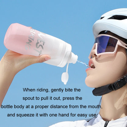 WEST BIKING 620ML Bicycle Water Bottle Portable Outdoor Cycling Water Cup, White Pink Gradient, Black Gray Gradient, Blue Gradient, Dark Green Gradient, Green Pink Gradient, Yellow Green Gradient, Black Green Gradient, Black Red Gradient