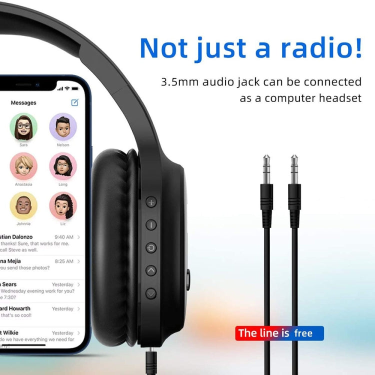 A8 Charging Version Portable Digital Display FM Headphone
