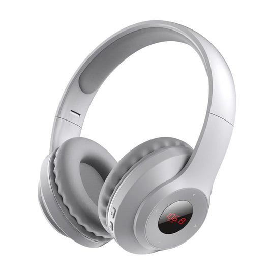 X5 Portable Digital Display Folding Headset FM Radio Headphones, Charging White, Charging Black