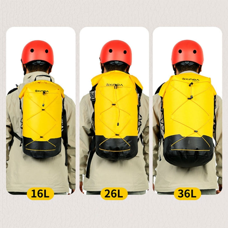 XINDA XD-BAG19 IPX7 Waterproof Outdoor Stream Tracing Backpack Diving Bag, Yellow-16L, Yellow-26L, Yellow-36L, Blue-16L, Blue-26L, Blue-36L, Light Gray-16L, Light Gray-26L, Light Gray-36L, Black-16L, Black-26L