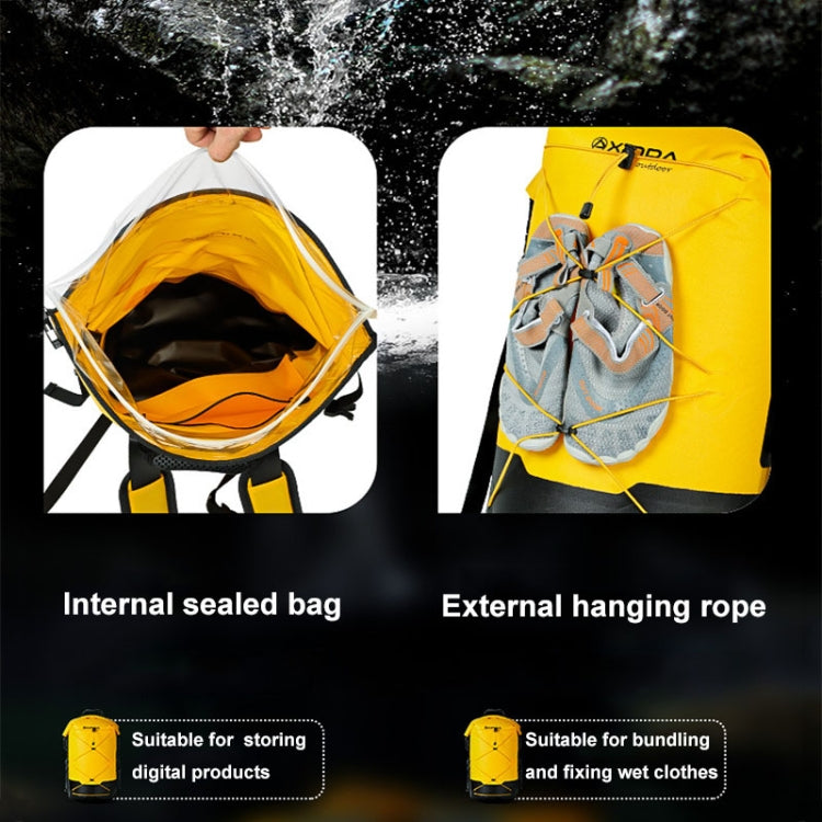 XINDA XD-BAG19 IPX7 Waterproof Outdoor Stream Tracing Backpack Diving Bag, Yellow-16L, Yellow-26L, Yellow-36L, Blue-16L, Blue-26L, Blue-36L, Light Gray-16L, Light Gray-26L, Light Gray-36L, Black-16L, Black-26L