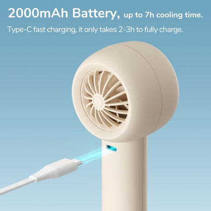 JisuLife FA42 Handheld Portable Small Rechargeable Turbo Fan, Brown 2000mAh, White 2000mAh, Mint Green 2000mAh, Mint Green 4500mAh, Brown 4500mAh, White 4500mAh