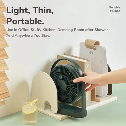 JisuLife FA19 4000mAh Wireless Rechargeable Desktop Mini Fan Silent Portable Fan