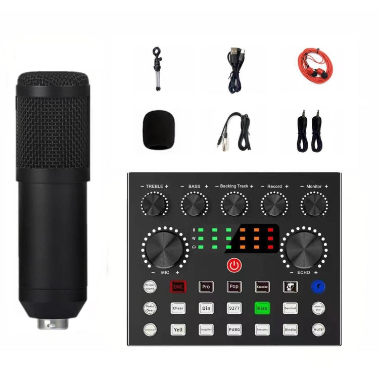 V8S Audio Mixer Live Voice Changer External Sound Card, Black, Gold Triangle Set, Black Triangle Set, Gold Cantilever Set, Black Cantilever Set, Gold Cantilever+Lamp