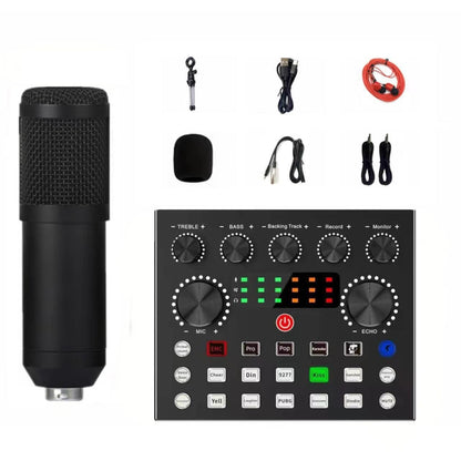 V8S Audio Mixer Live Voice Changer External Sound Card, Black, Gold Triangle Set, Black Triangle Set, Gold Cantilever Set, Black Cantilever Set, Gold Cantilever+Lamp