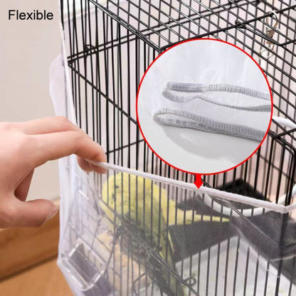Encrypted Splashproof Birdcage Mesh Dust Blocking Accessory Parrot Octopus Screen Cage Covers, L
