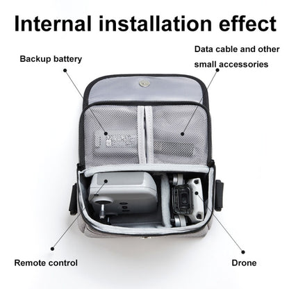 For DJI Mini 4 Pro Baona BN-H016 Portable Waterproof Crossbody Drones Storage Bag, Grey, Black