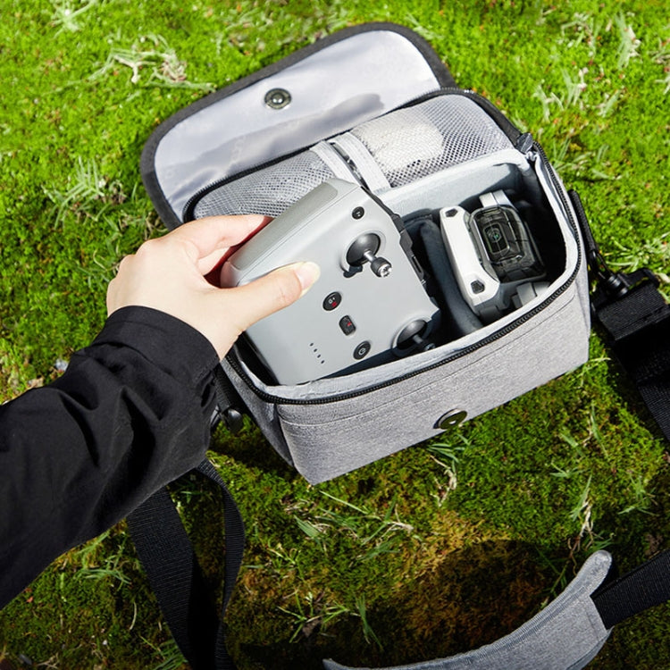 For DJI Mini 4 Pro Baona BN-H016 Portable Waterproof Crossbody Drones Storage Bag, Grey, Black