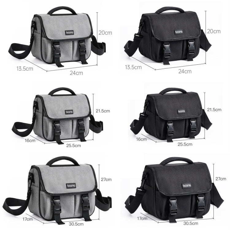 Baona BN-H017 Photography SLR / Micro Single Cross-Body Camera Storage Bag, S Gray, S Black, M Gray, M Black, L Gray, L Black