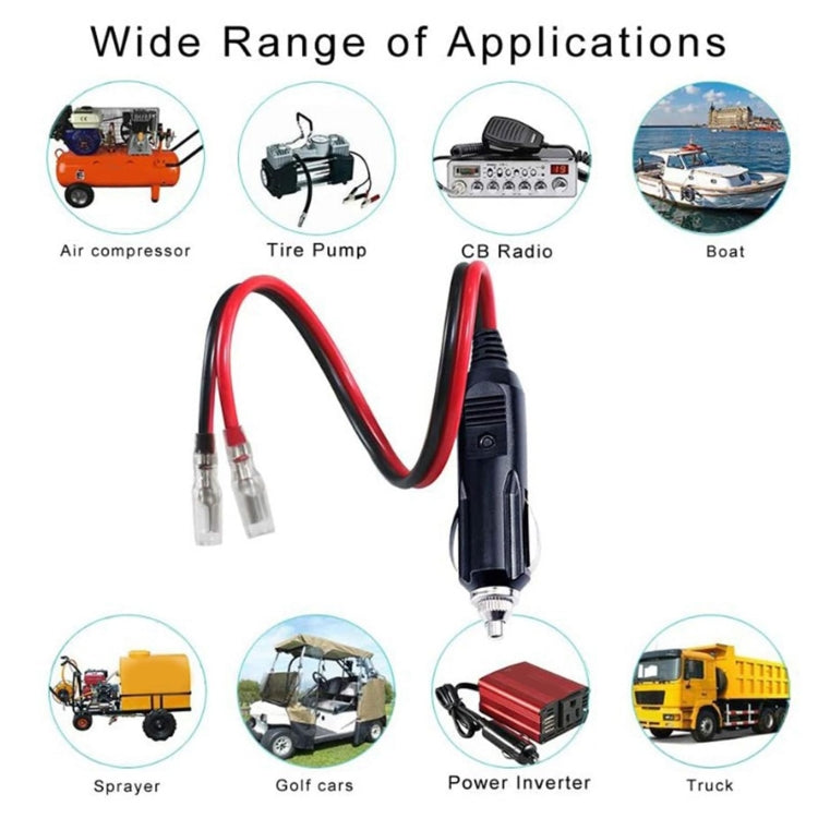 16AWG 15A 12V/24V Fused Cigarette Lighter Plug With Lead, 1pair